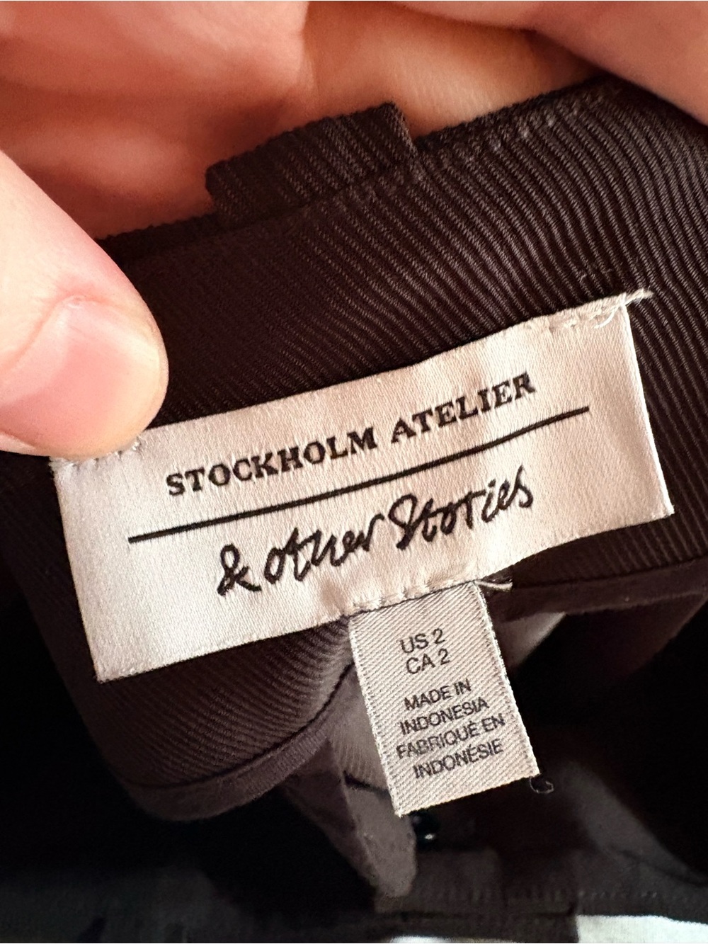 & Other Stories Black High Waisted Wide Leg Trousers - Picture 2 of 4